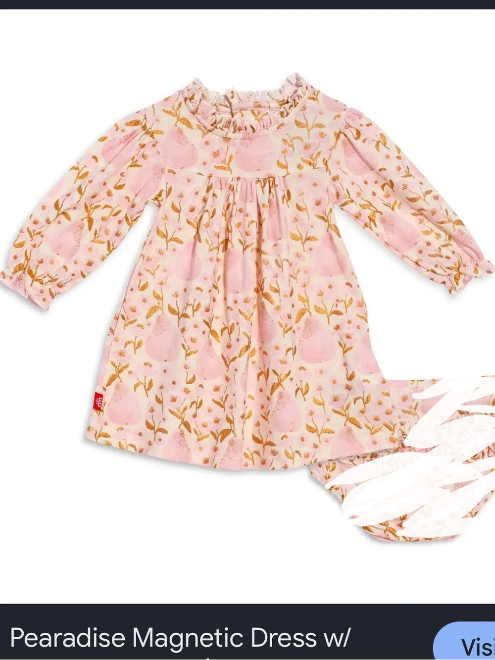 Magnetic Me Pink Dress with Gold Leaf Print
